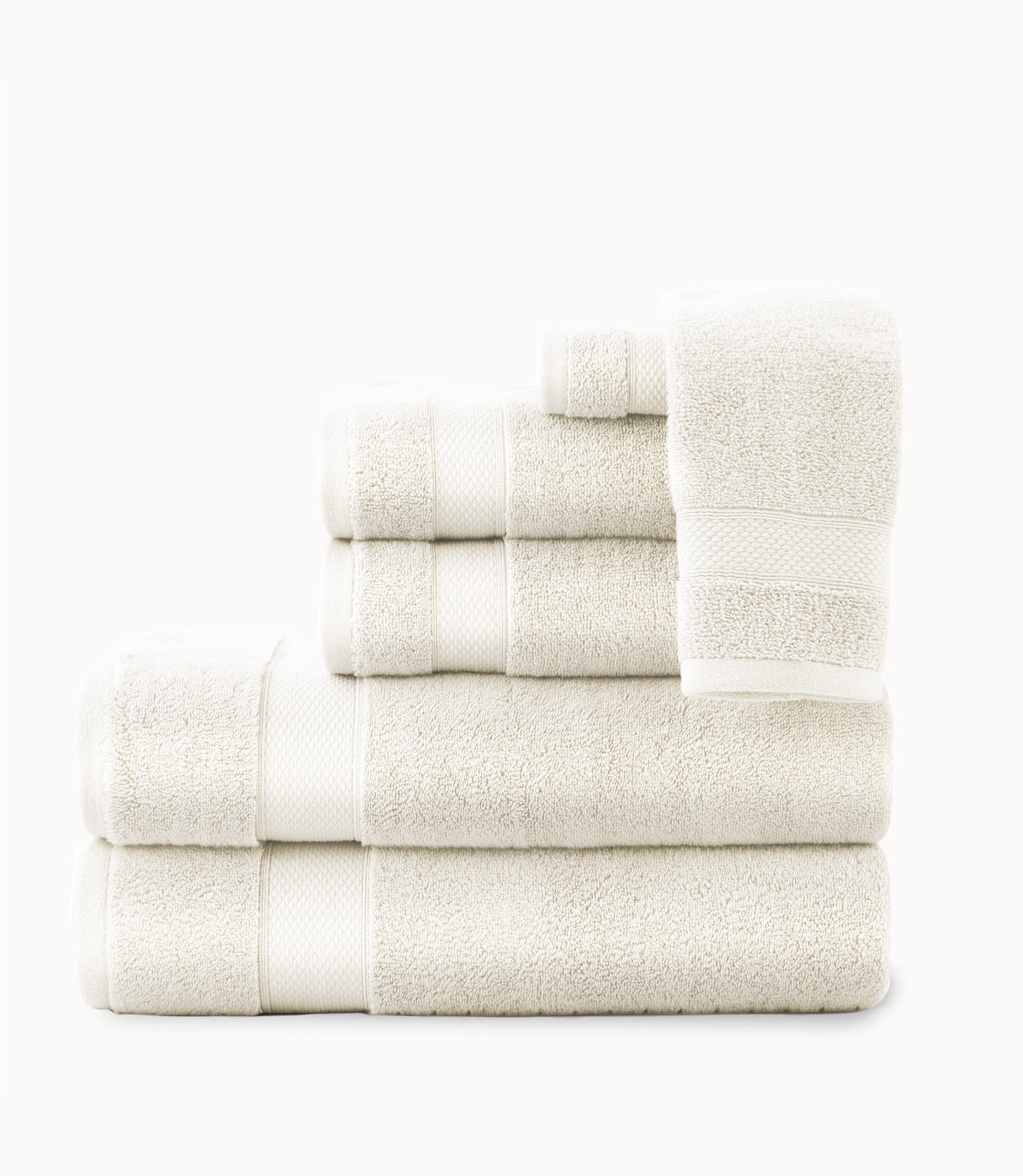 Luxury Diamond Towel Set - 6-Piece 100% Cotton Bath Towels, Hand Towels & Washcloths - Soft, Absorbent & Quick-Drying for Spa, Bathroom & Hotel Use