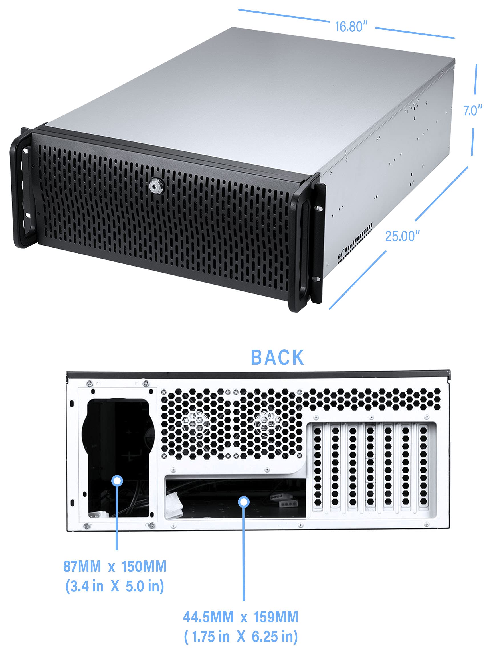 Rosewill RSV-L4000U 4U Server Chassis Rackmount Case - 8 x 3.5