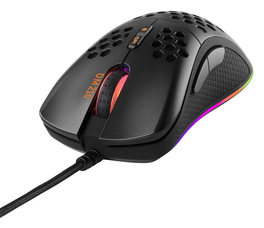 DELTACO Ultra-Light RGB Gaming Mouse - 7 Programmable Buttons, Customizable DPI (400-6400), 70g, 1000Hz Polling Rate - Compatible with Windows 7/8/10 - Perfect for FPS, MOBA & Esports Gaming - Black