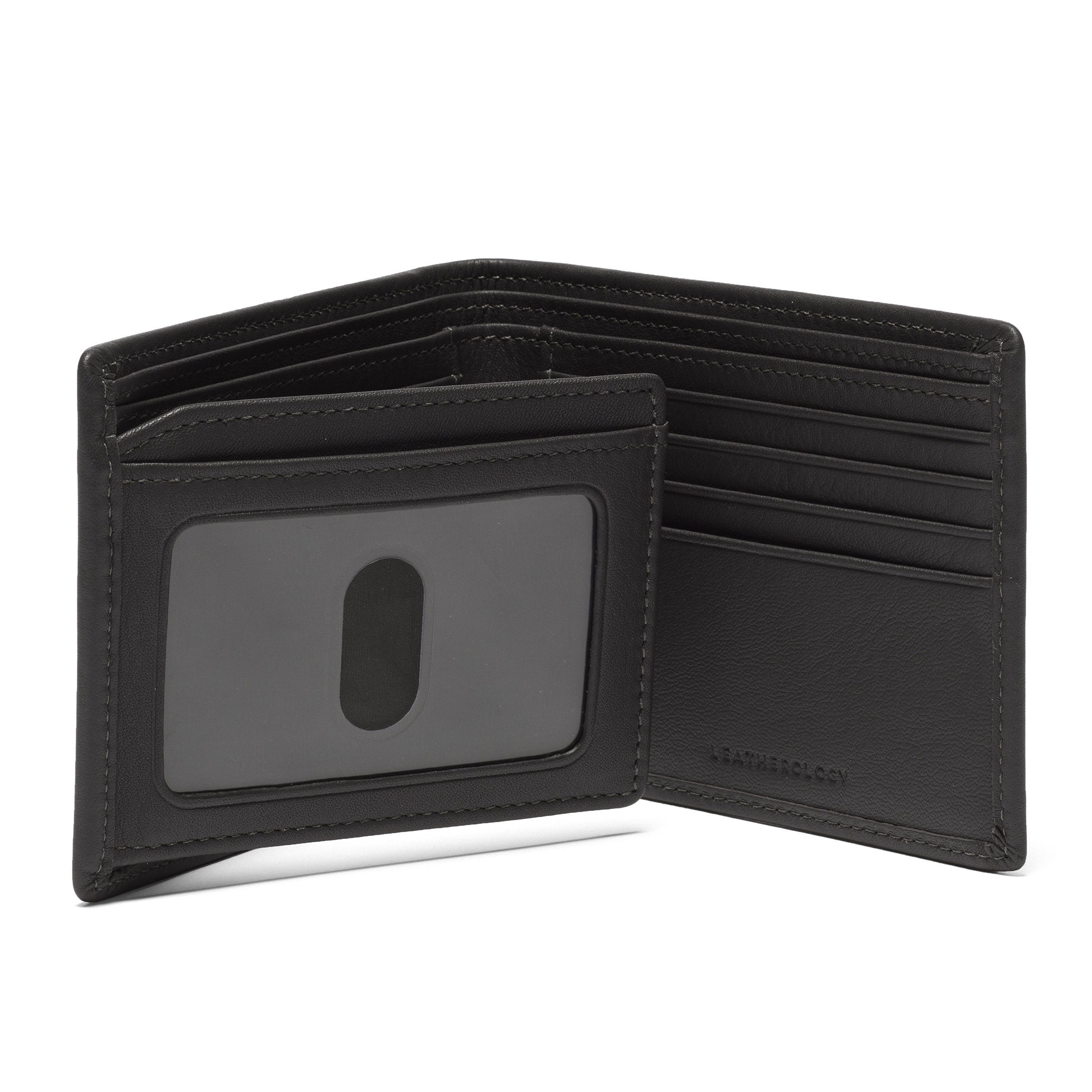 RFID Blocking Bifold Wallet with Flap - Premium Black Onyx Leather for Men - Secure & Stylish for Everyday Use, Travel & Business