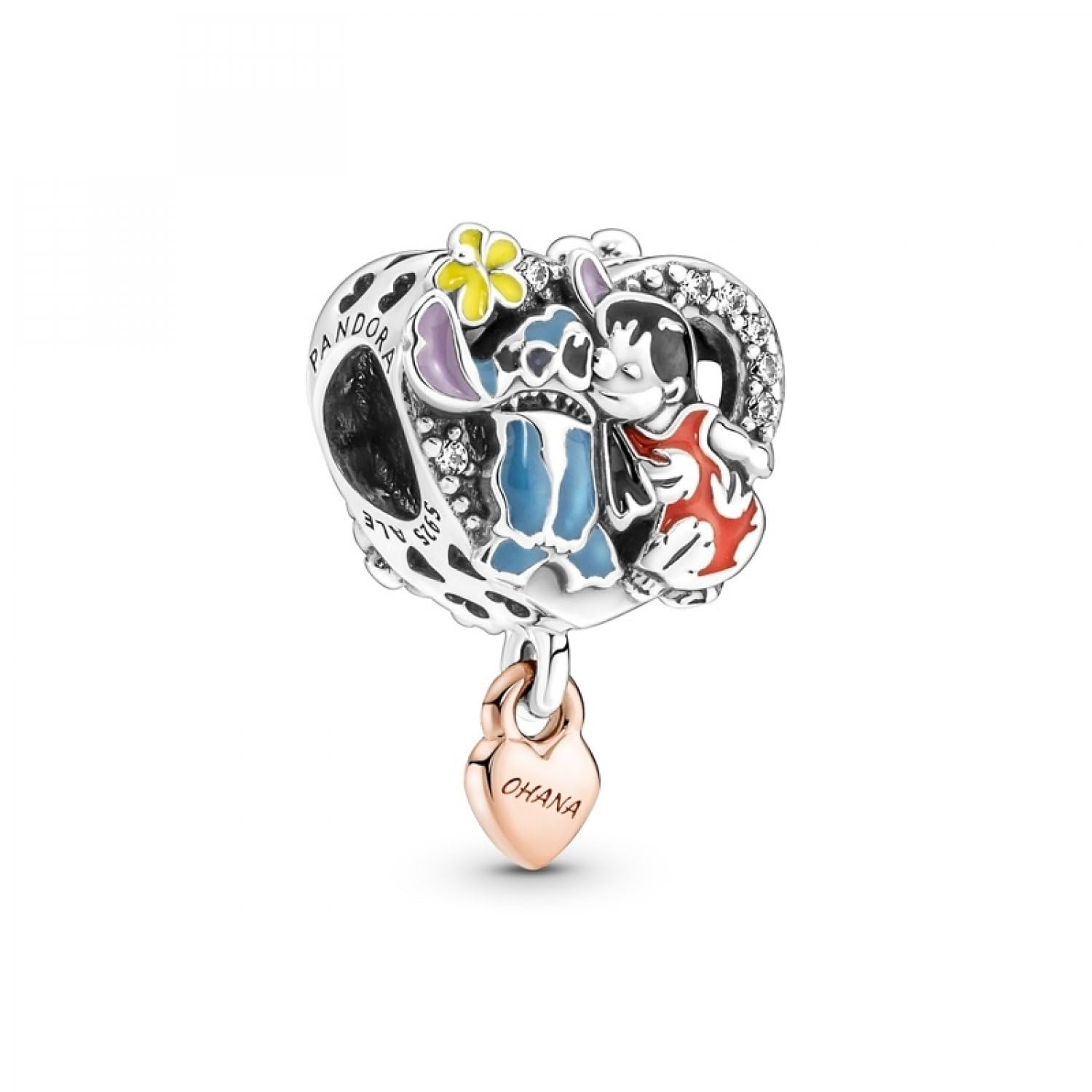 Pandora Disney Ohana Lilo & Stitch Inspired Charm Bracelet - Sterling Silver Hawaiian Jewelry for Women & Girls - Perfect for Disney Fans, Gifts & Everyday Wear