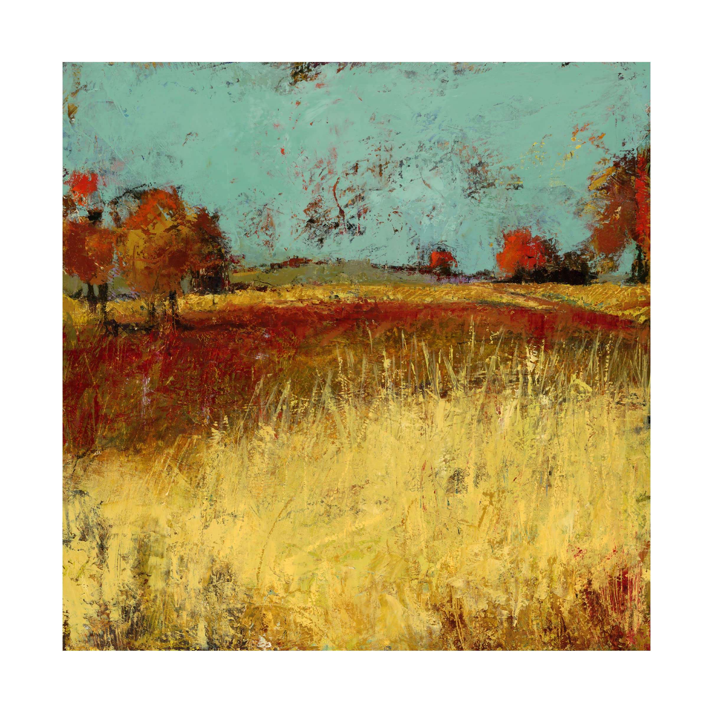 Trademark Fine Art 'Country Side No 2' Canvas Wall Art by Linda Nickell - Landscape Painting for Living Room, Bedroom & Office Decor