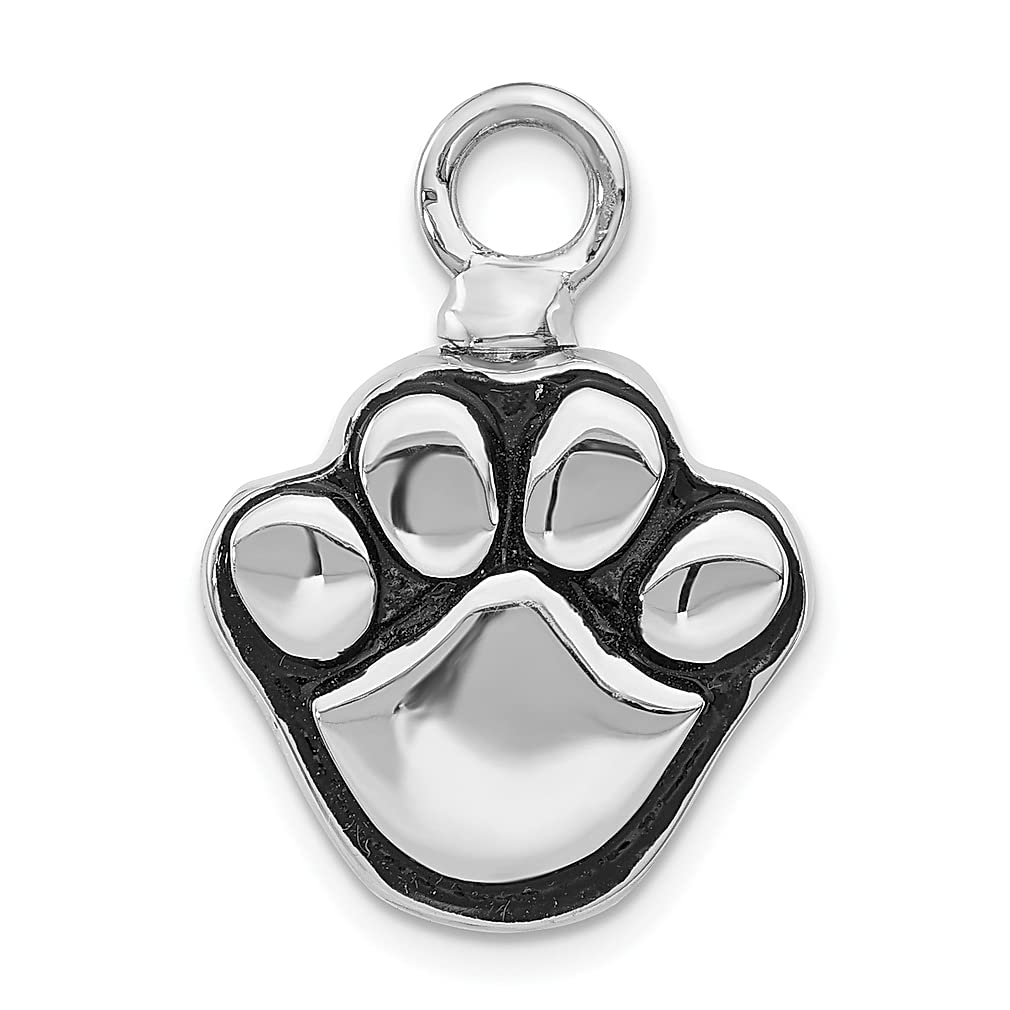 925 Sterling Silver Enameled Paw Print Ash Holder Bottle Pendant Necklace - Memorial Jewelry for Women, Cremation Keepsake, Pet Loss Gift - Perfect for Remembrance, Sympathy & Special Occasions