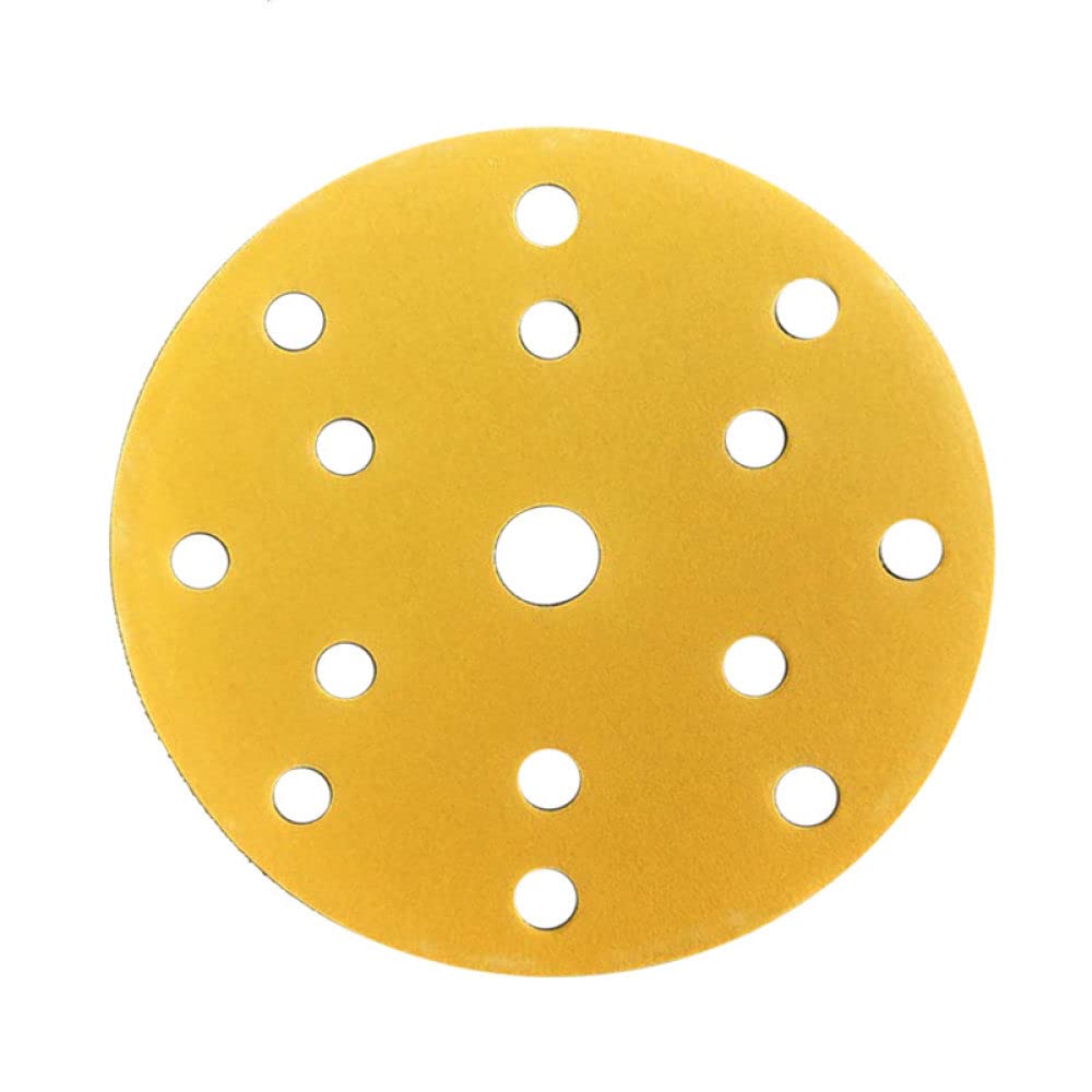 100-Pack 6-Inch 15-Hole Round Sanding Discs (80-600 Grit) for Festool Sanders – Premium Flocking Abrasive for Car Polishing & Wood Sanding – Ideal for Auto Detailing & DIY Projects