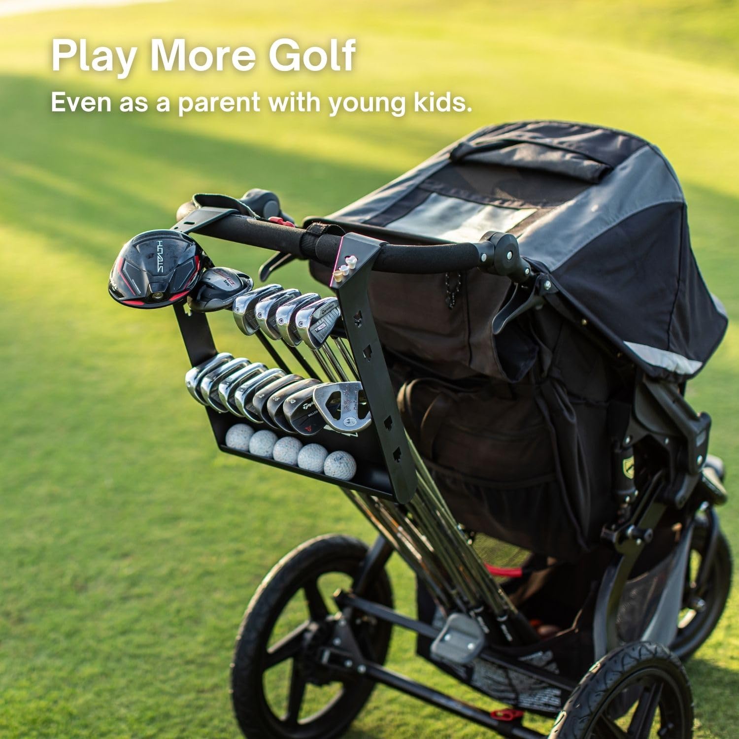 Universal Golf Stroller Attachment - Easy Setup, Lightweight & Durable Golf Club Holder for Baby Strollers | Introduce Kids to Golf Early, Perfect Golf Gift for Parents | Ideal for Family Outings, Golf Course Visits & Outdoor Activities