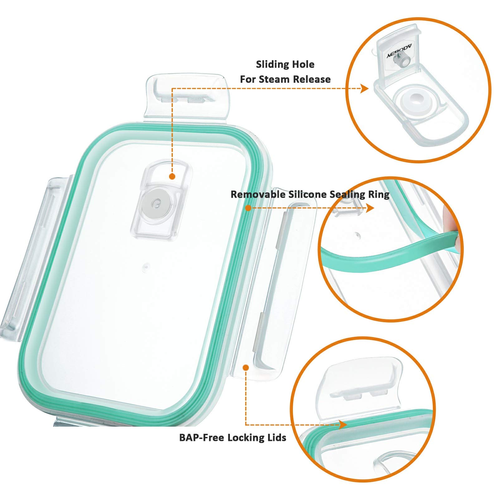 YEBODA 6-Pack 23oz Glass Food Storage Containers with Airtight Lids - BPA Free, Leakproof Meal Prep Containers for Kitchen, Restaurant & Office - Freezer, Microwave, Oven & Dishwasher Safe - Perfect for Meal Prepping, Leftovers & Food Storage
