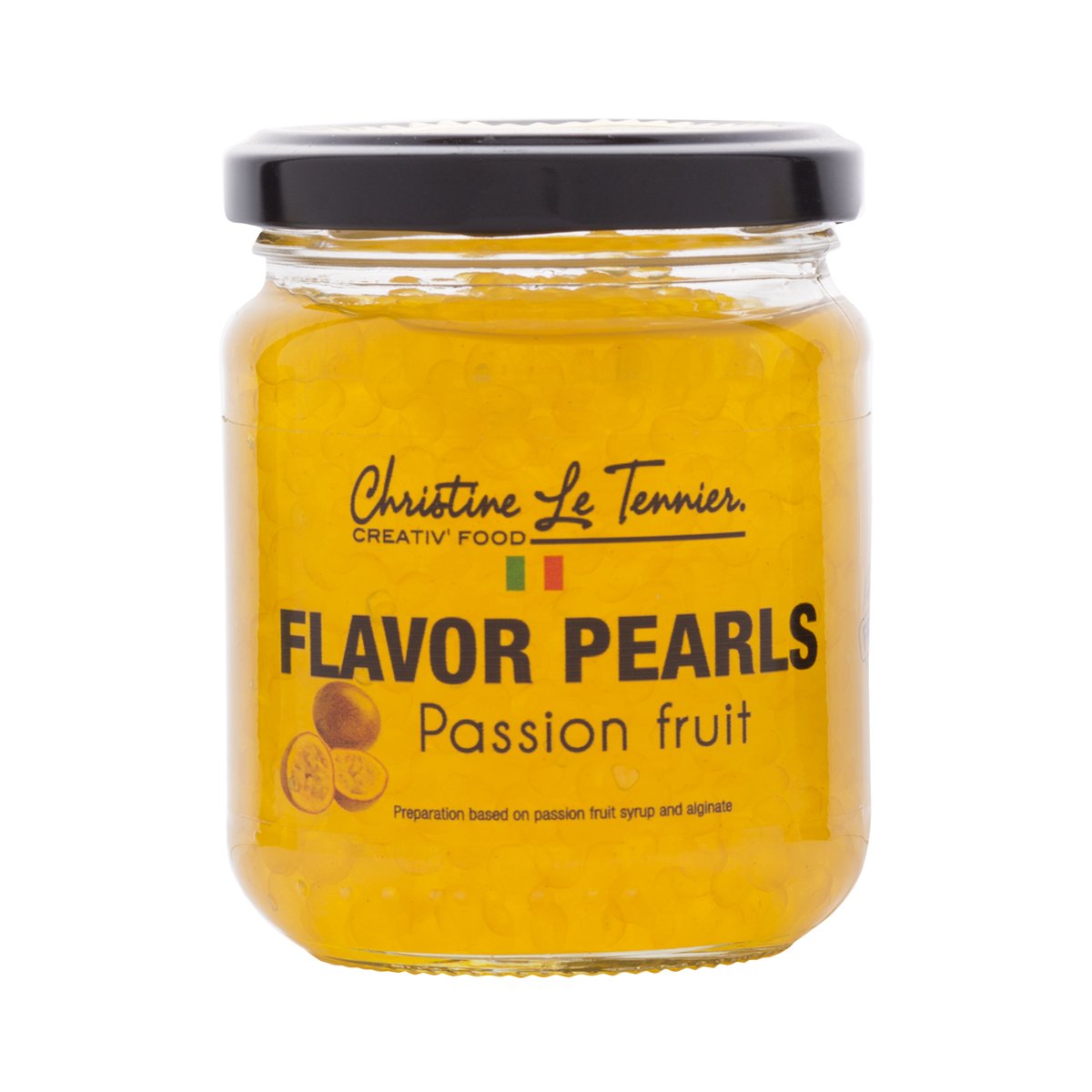 Christine Le Tennier Passion Fruit Flavor Pearls - Bursting Fruit Caviar for Cocktails, Desserts & Gourmet Dishes | Perfect for Mixology, Baking & Plating Presentation