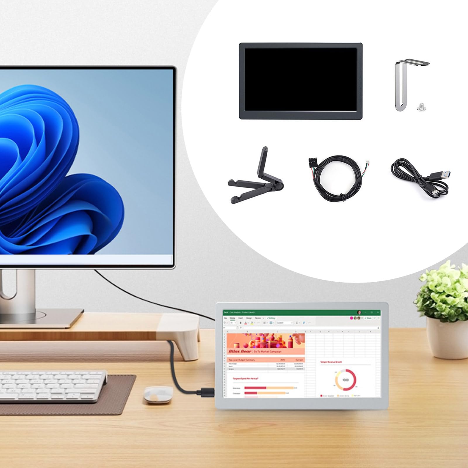 7 Inch IPS High Brightness 1024x600 LCD Screen Replacement - Tempered Glass Computer Monitor Panel for Enhanced Productivity | Ideal for Office Workstations, Gaming Setups & Home PC Upgrades