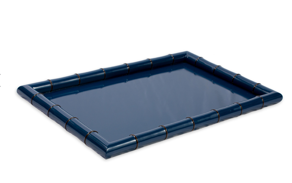 Elegant Midnight Black Small Cane Tray - Perfect for Home Decor, Bathroom Organization, and Jewelry Storage