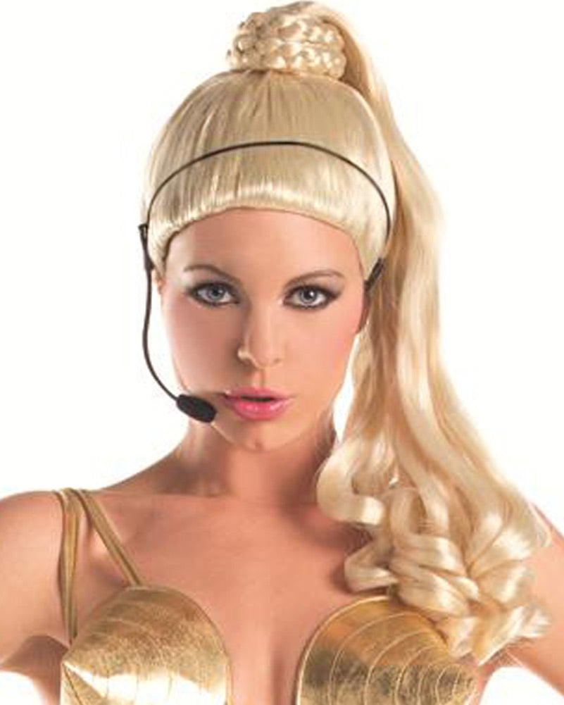 80s Diva Blonde Ponytail Wig - Vintage Retro Costume Wig for Halloween, Cosplay, and 80s Theme Parties | Perfect for Women's Dress-Up, Performances, and Photo Shoots