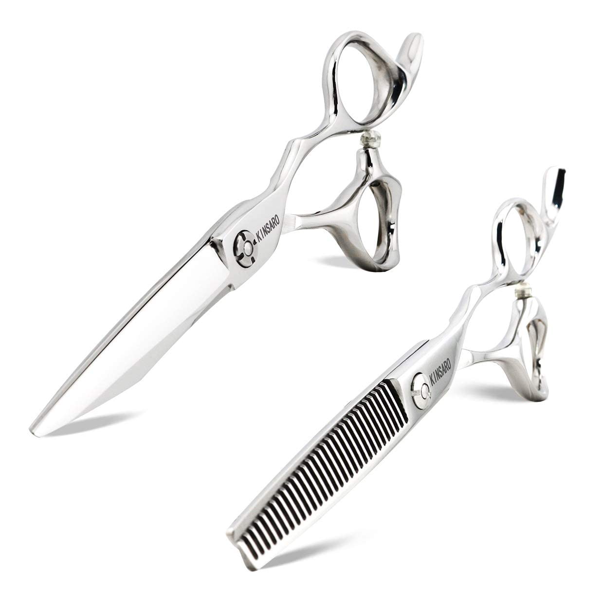 Kinsaro Professional 6 Inch & 5.5 Inch Hair Cutting Scissors Set - Barber Shears with Ultra Sharp Blades for Precision Haircuts, Styling & Thinning - Salon & Home Use