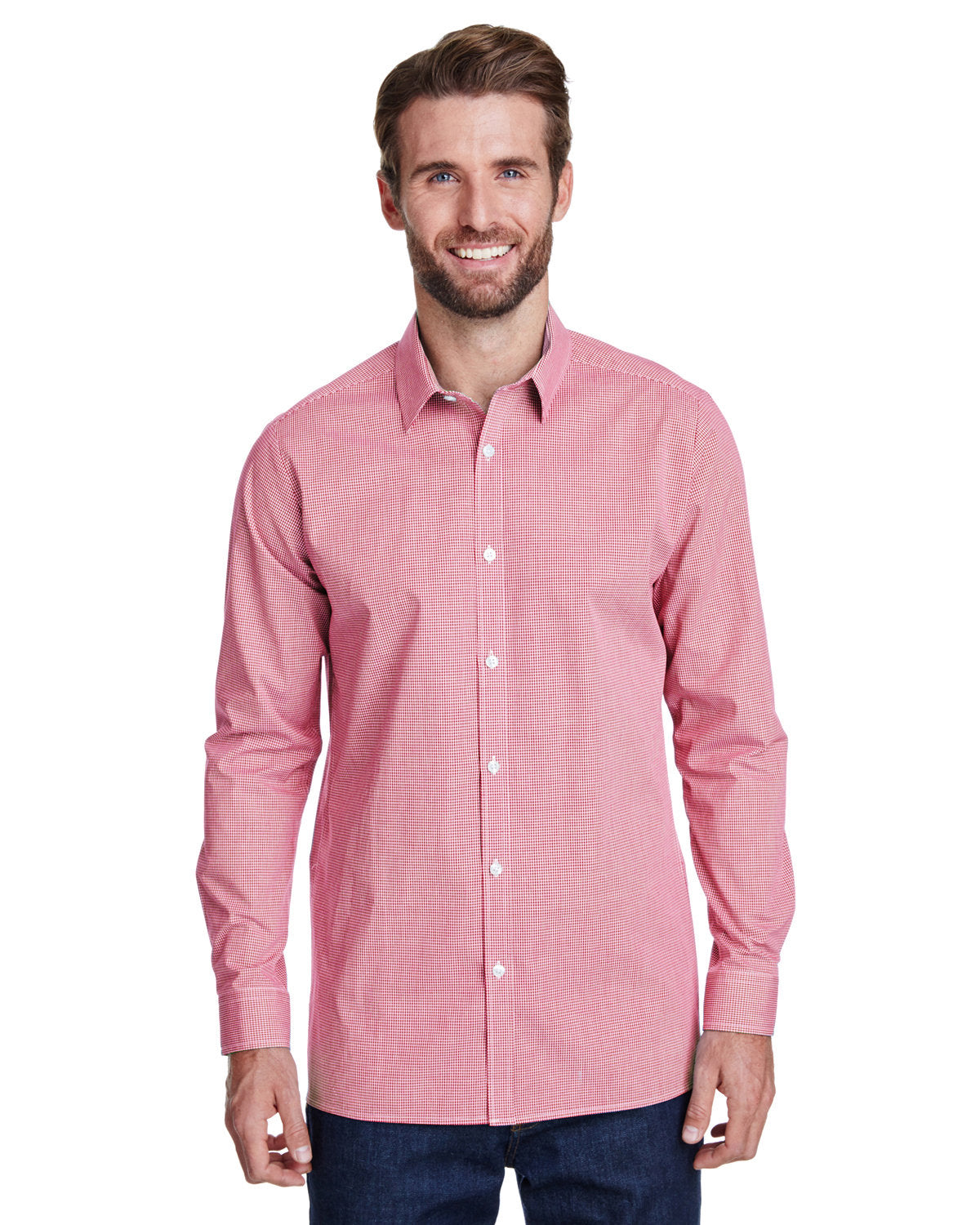 Reprime RP220 Men's Microcheck Gingham Long Sleeve Cotton Shirt - Premium Artisan Collection for Business Casual & Office Wear