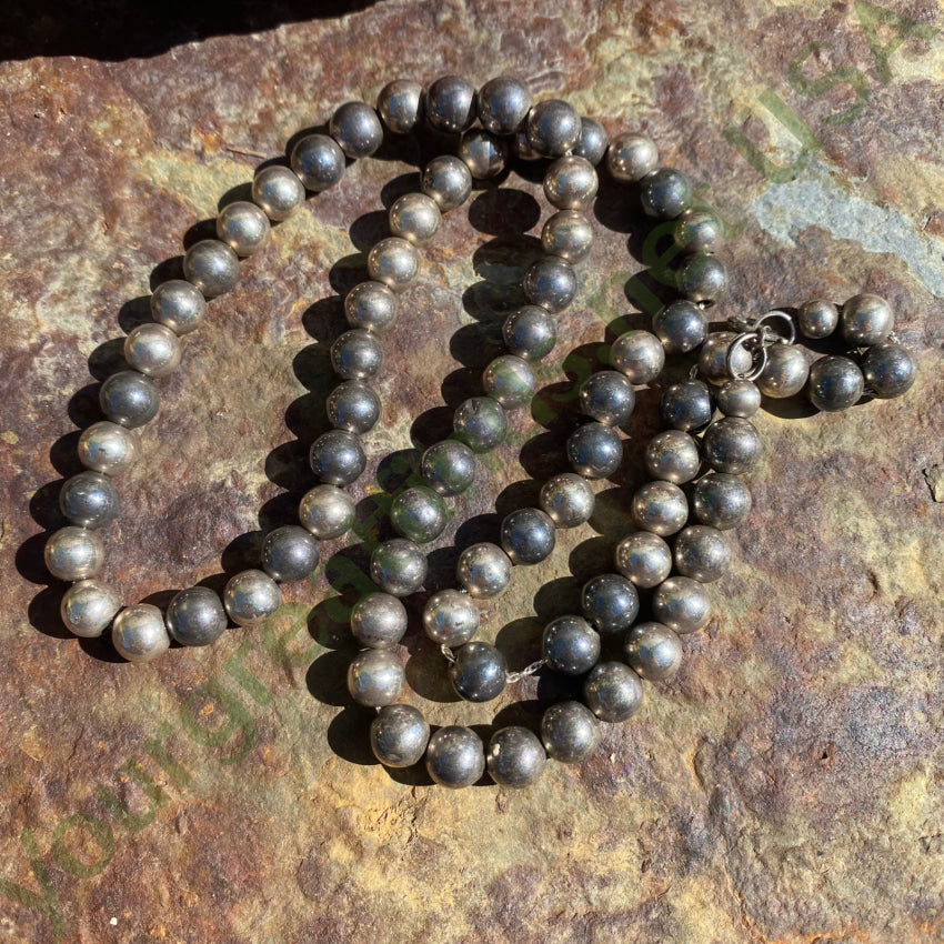 Elegant Sterling Silver Pearl Necklace with Stunning Patina - 25.5 Inch Length for Women | Perfect for Weddings, Parties & Special Occasions