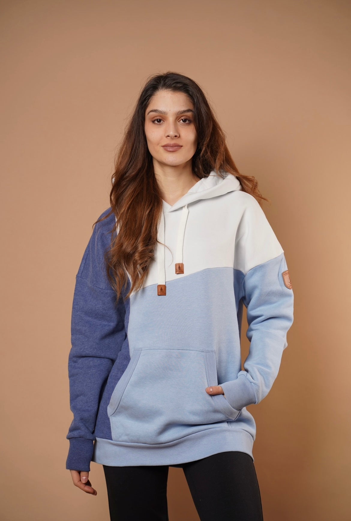 Nola Chambray Mix Hoodie - Stylish Unisex Pullover for Men & Women | Perfect for Casual Wear, Street Fashion & Outdoor Activities