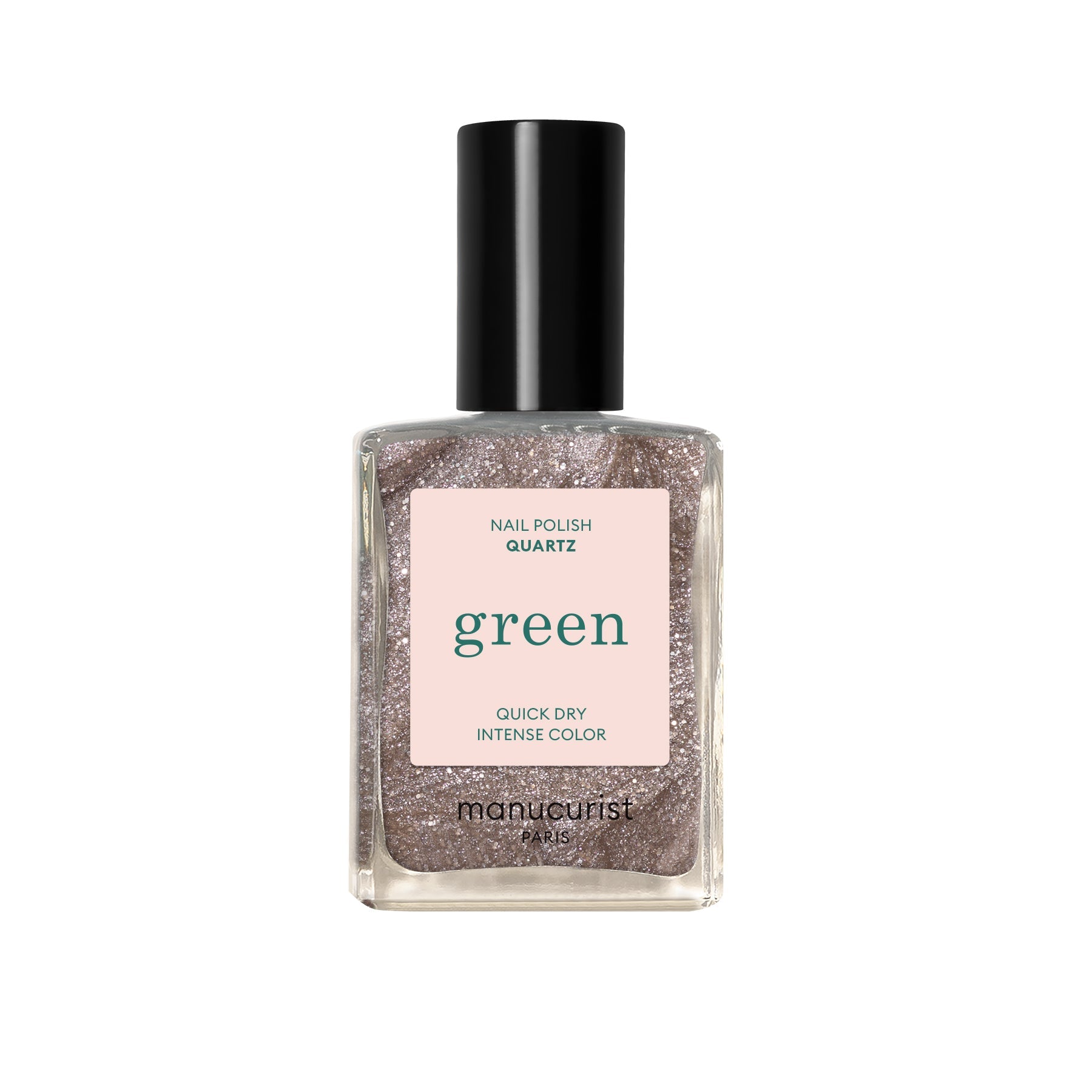 Vegan Green Nail Polish - Long Lasting & Non-Toxic Nail Lacquer with Quartz Glitter | Perfect for Manicures, Pedicures & Nail Art Designs