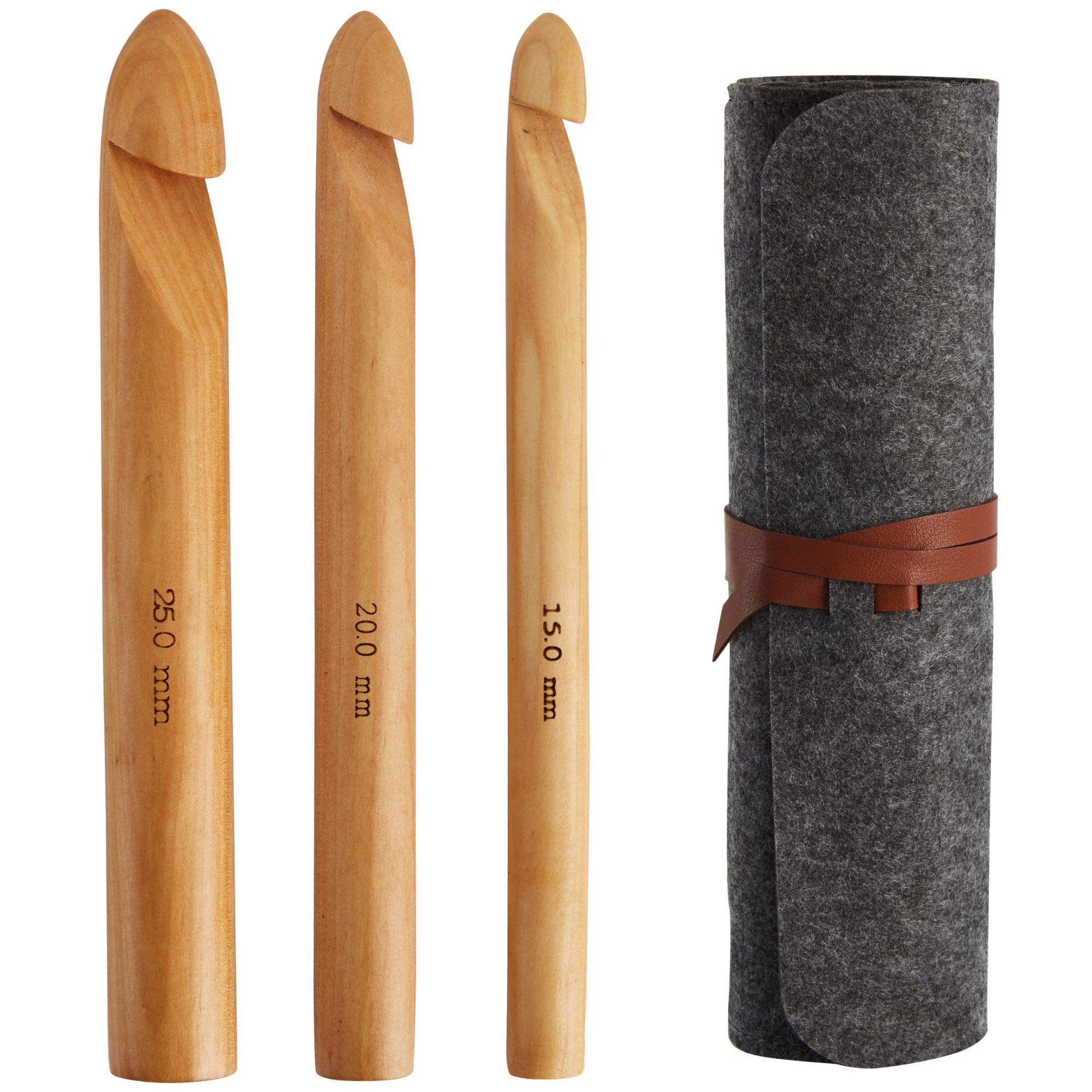 3 PCS Giant Crochet Hooks Set with Case - for Big Loop & Bulky Yarn Projects - DIY Knitting & Crafting