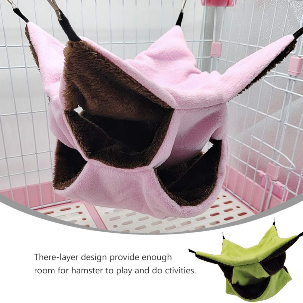 Balacoo 3-Piece Hamster Bed Set - Hanging Hammock, Nest & Swing for Small Animals (Blue Green) | Cozy Sleeping House for Hamsters, Chinchillas & Dwarf Rabbits | Perfect for Cages, Playpens & Pet Travel