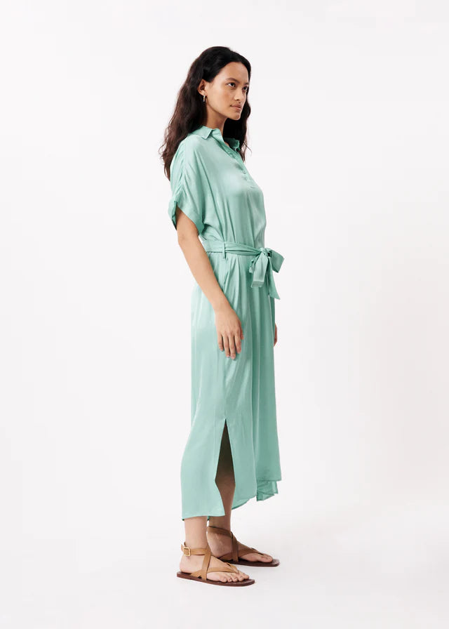 Genie Short Sleeve Dress for Women - Turquoise Bohemian Summer Dress - Perfect for Beach Vacations, Music Festivals & Casual Outings