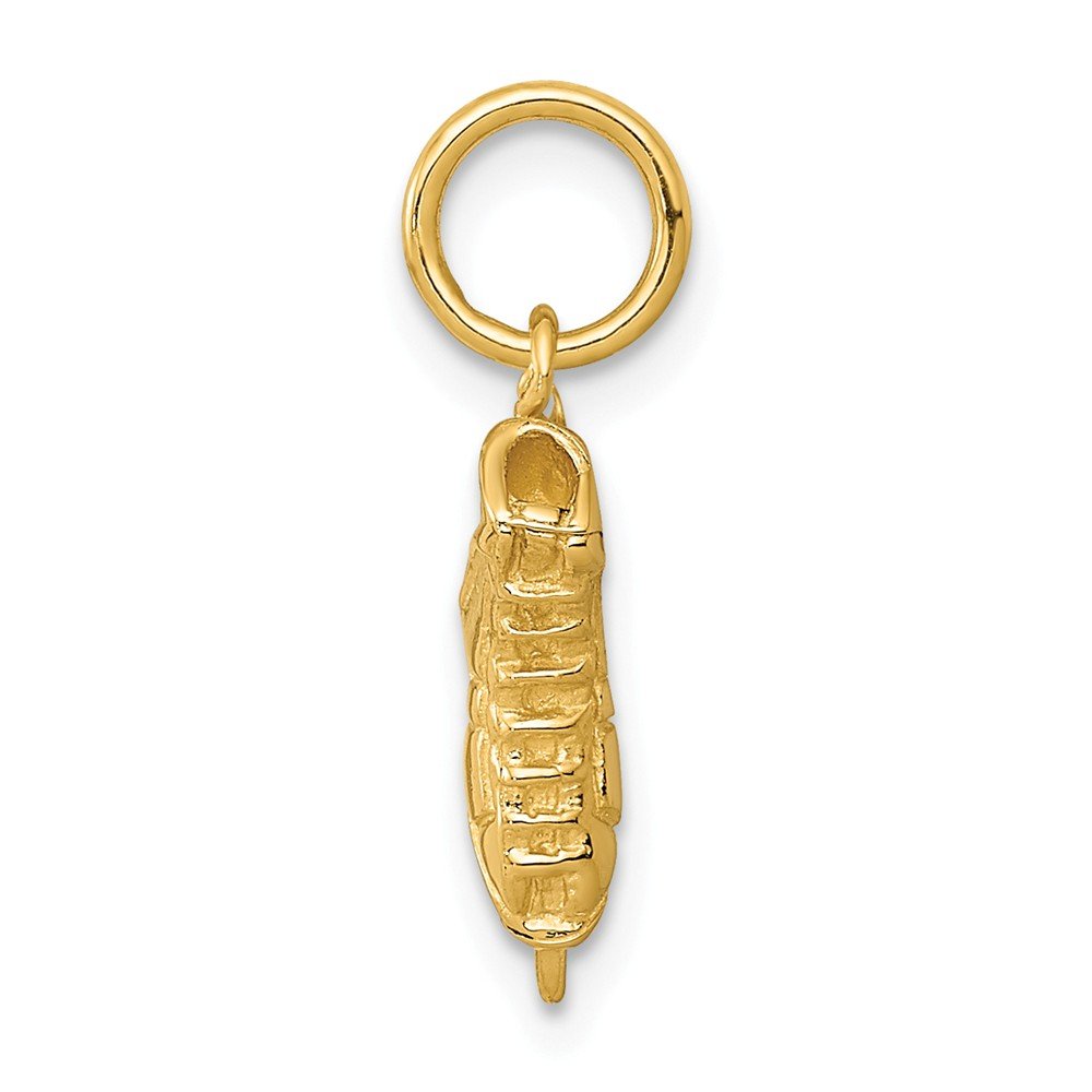 14K Solid Yellow Gold Ice Skate Charm Pendant - 15mm x 7mm Dainty Figure Skating Jewelry Gift for Skaters, Coaches & Ice Dance Lovers - Perfect for Necklaces, Bracelets & Special Occasions