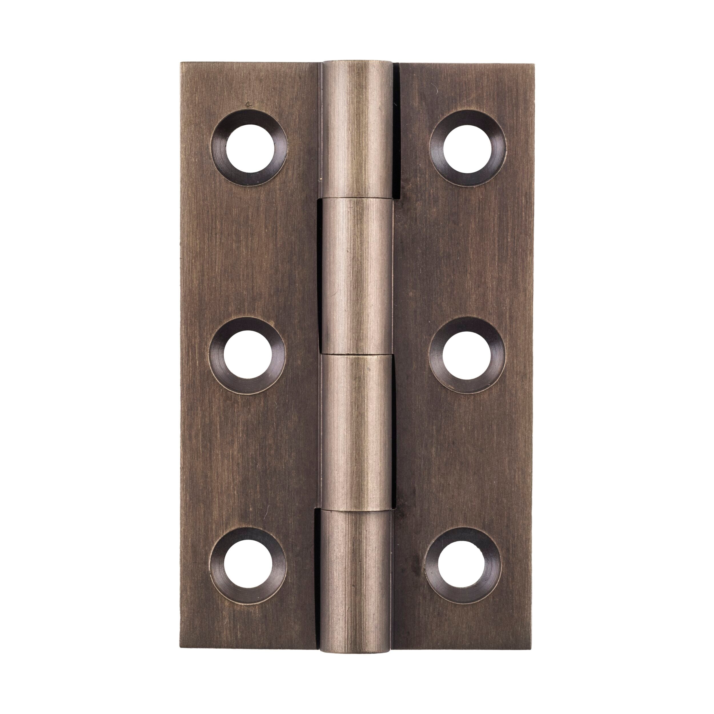 Antique Brass Cabinet Hinge 9728 - Fixed Pin, 50mm x 28mm (H x W) - Perfect for Vintage Furniture Restoration & DIY Cabinet Projects