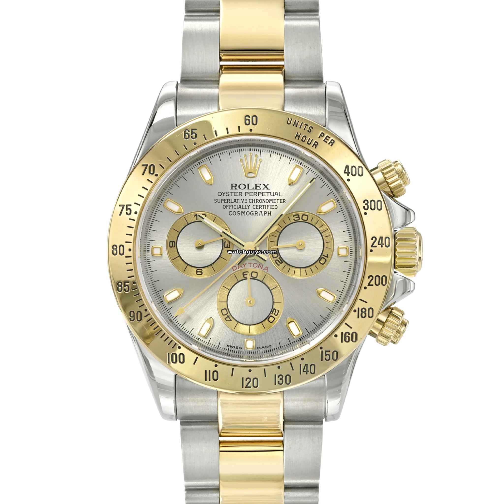 Authentic Rolex Daytona 116523 Men's Watch - Silver Dial, Stainless Steel & Gold - Luxury Chronograph for Business, Gifting & Special Occasions