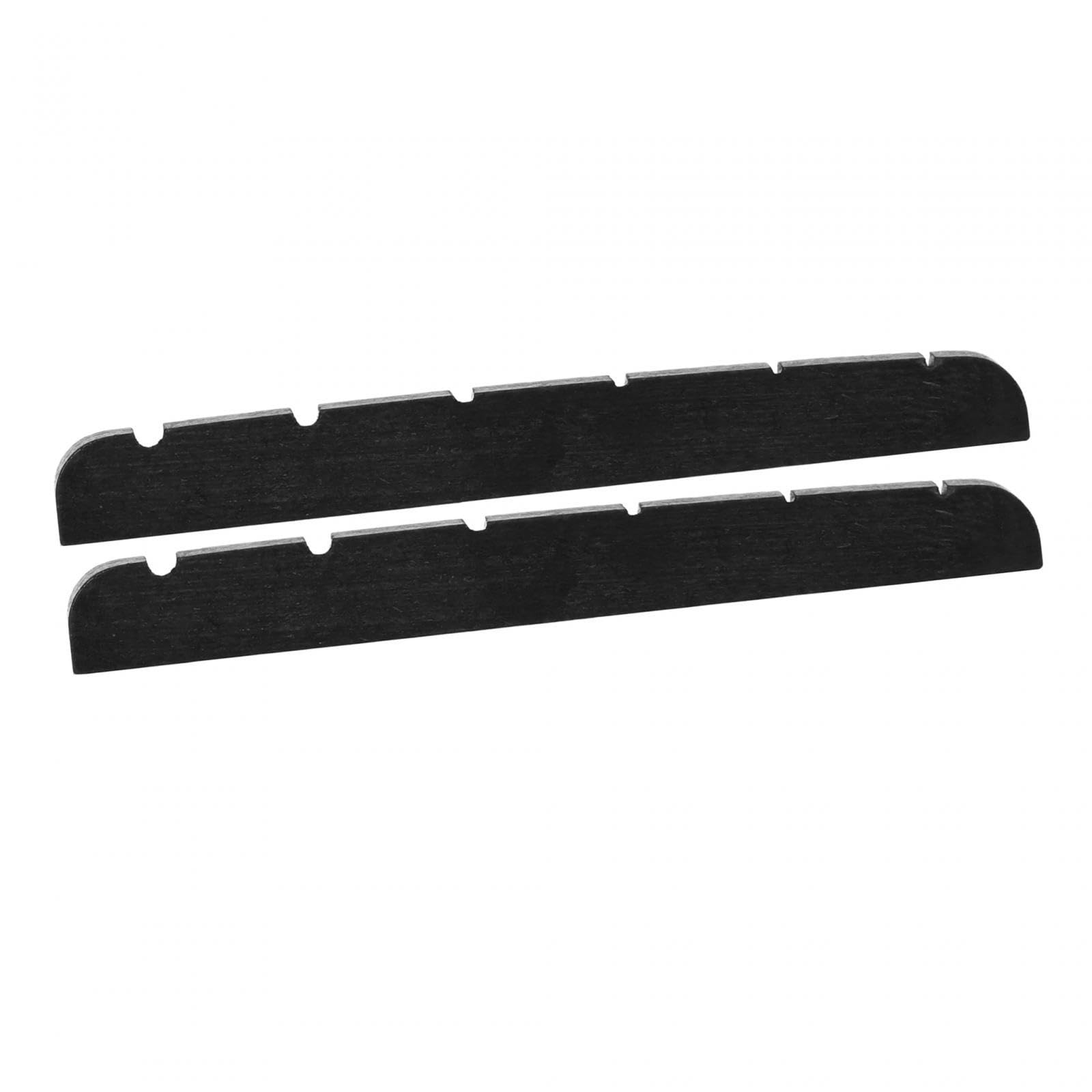 2-Piece Electric Guitar Bone Nut Set - 42x3.5mm Flat Bottom Slotted for 6-String Guitars (Black) | Perfect for Guitar Repair, Maintenance & Upgrades | Replacement Parts for Fender, Gibson & More