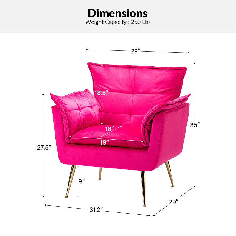 Jaxon Plush Armchair - Ultra Soft Comfortable Lounge Chair for Living Room, Bedroom, or Office - Perfect for Relaxing, Reading & Napping