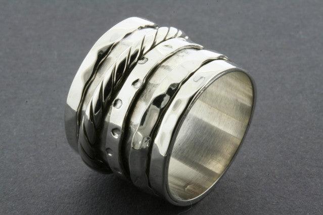 Stylish Sterling Silver Rope Multi Spinner Ring for Women - Perfect for Everyday Wear, Stacking & Fashion Accessories