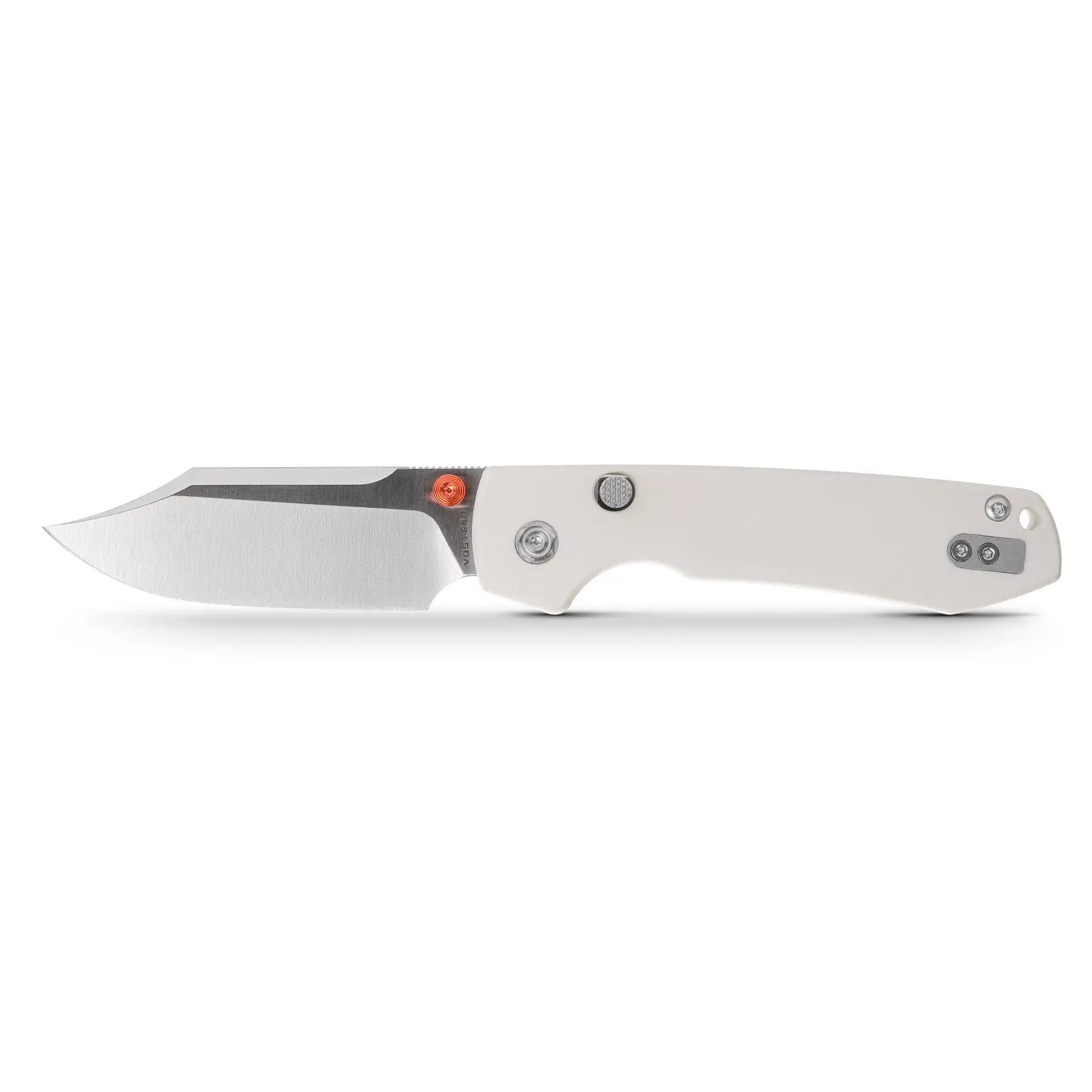 Premium Raccoon Top Liner Lock Folding Knife - White G10 Handle & 14C28N Stainless Steel Bowie Blade (Model A2912) | Perfect for Camping, Hiking, and Outdoor Survival Gear