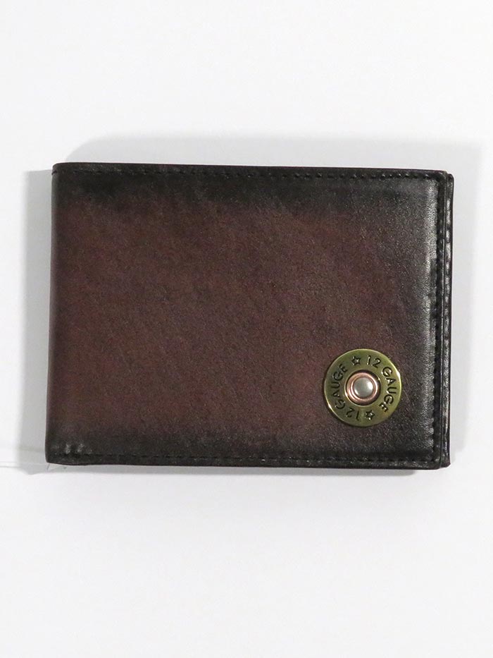 Nocona N5429802 Men's 12 Gauge Outdoor Bifold Leather Wallet - Genuine Brown Cowhide for Everyday Carry & Travel (Perfect for Cash, Cards & ID)