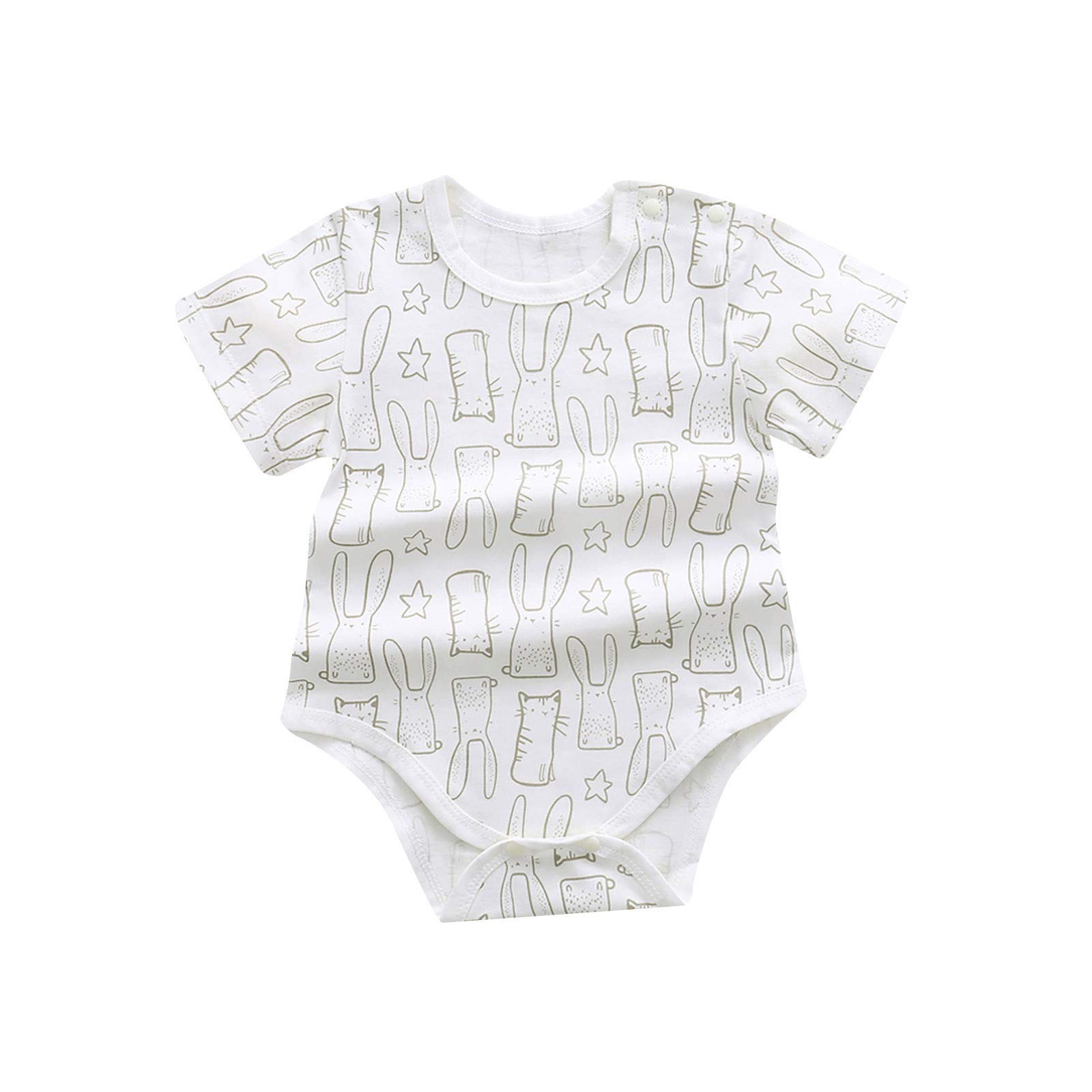 Egbsmy Newborn Baby Girl Hooded Romper - Cute Cartoon Print Short Sleeve Summer Jumpsuit for Infants | Perfect for Playtime, Photo Shoots & Outdoor Activities