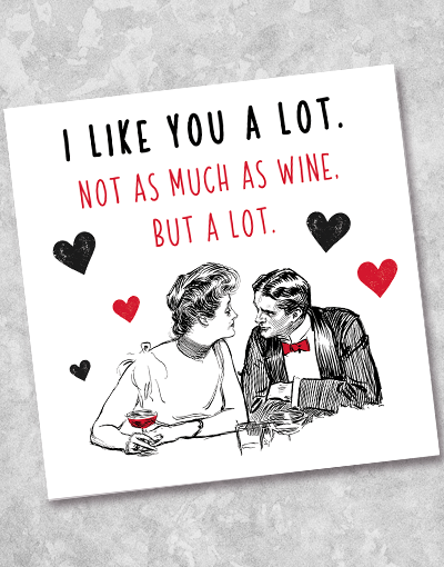 I Like You A Lot Beverage Napkins - 40 Count Party Napkins for Drinks, Cocktails & Celebrations - Perfect for Weddings, Birthdays & Romantic Date Nights