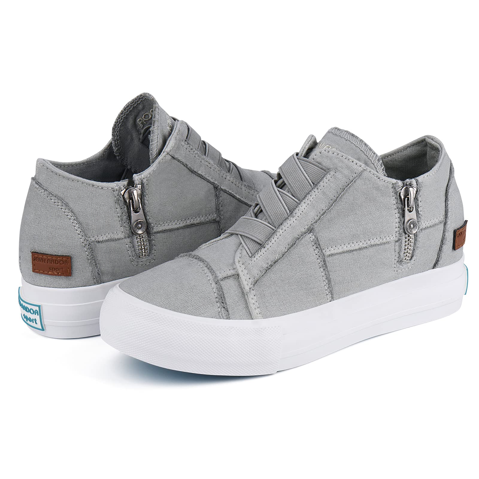 JENN ARDOR Women's Wedge Sneakers - Hidden Platform Slip-On Booties with Closed Toe | Comfortable Casual Shoes for Walking, Work & Everyday Wear