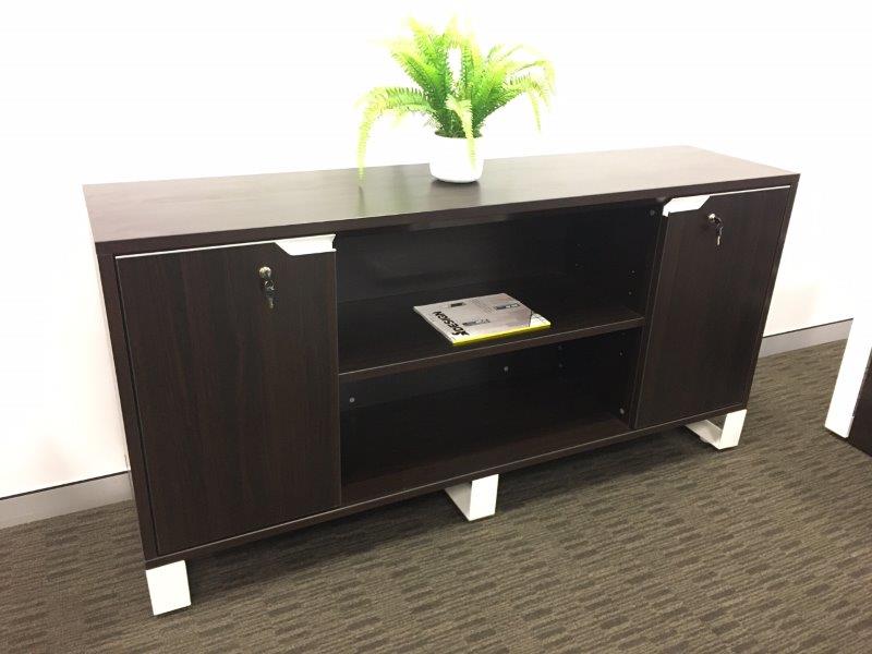 Elegant Diamond Credenza - Modern Buffet Cabinet with Glass Doors & Storage for Dining Room, Living Room & Office - Perfect for Home Decor & Organization