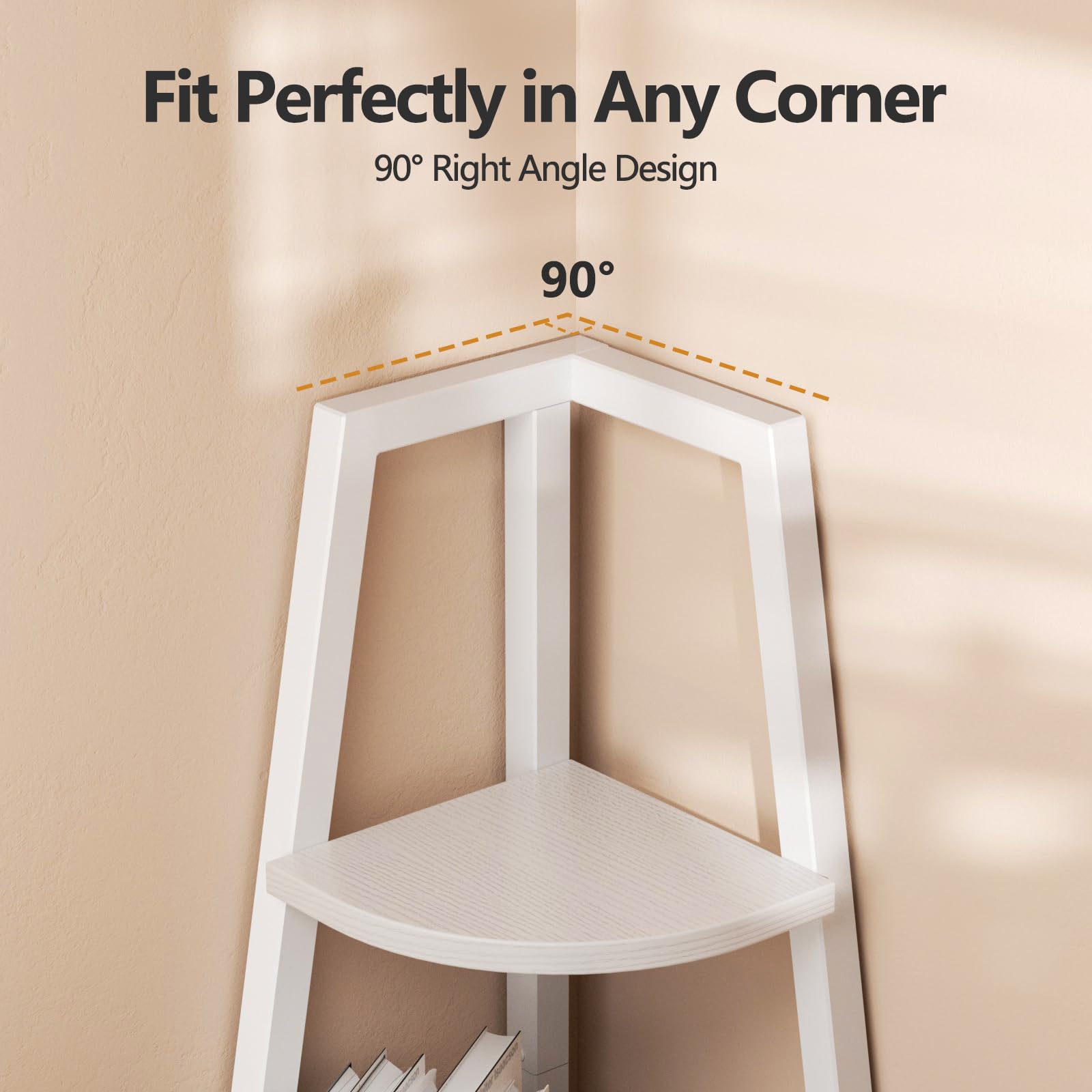 Furnulem 5-Tier Corner Shelf with LED Lights - 67.2