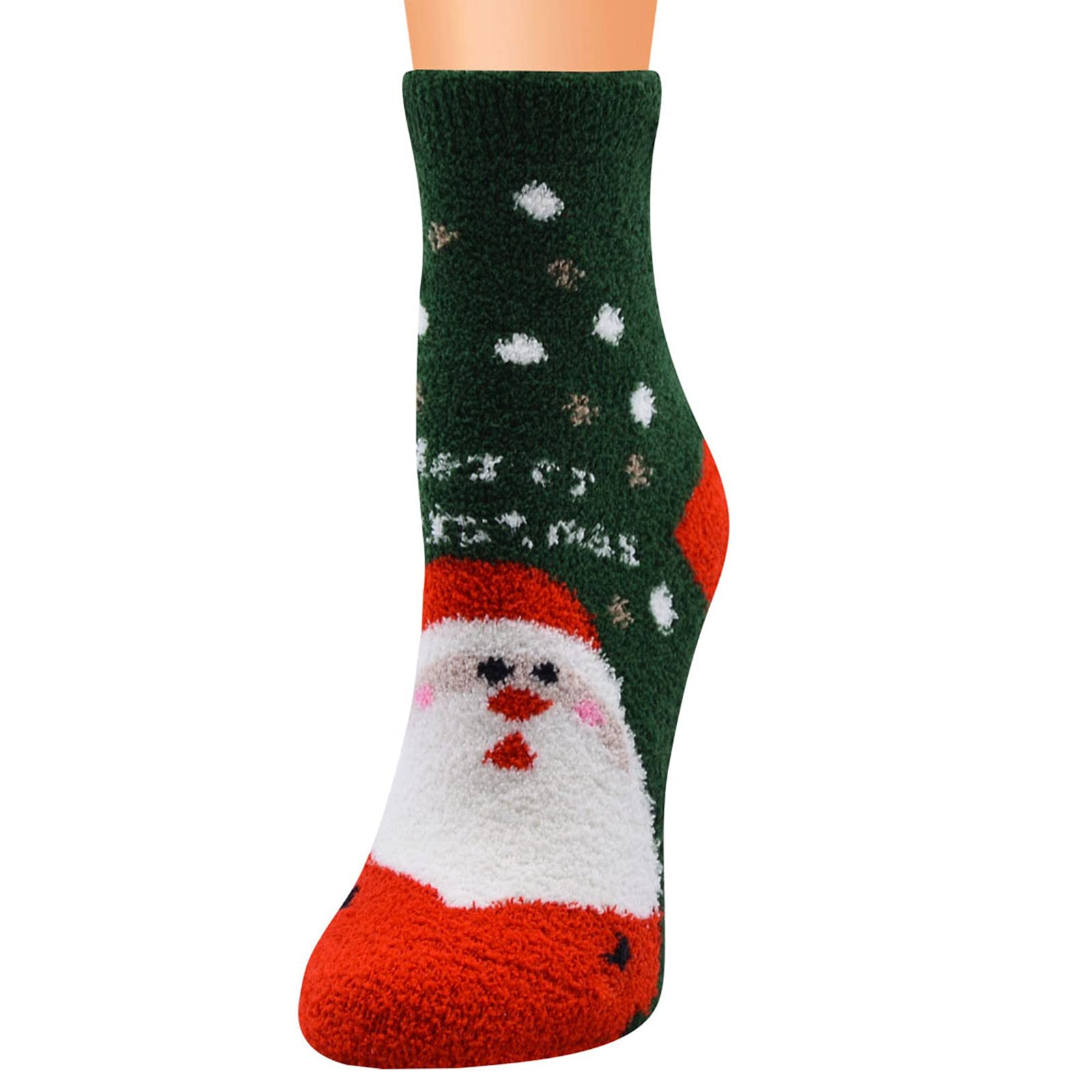 Cozy Women's Christmas Coral Fleece Socks - Festive Holiday Tube Socks with Cushion Comfort for Casual Wear, Xmas Party & Winter Outfits - Perfect Gift for Women