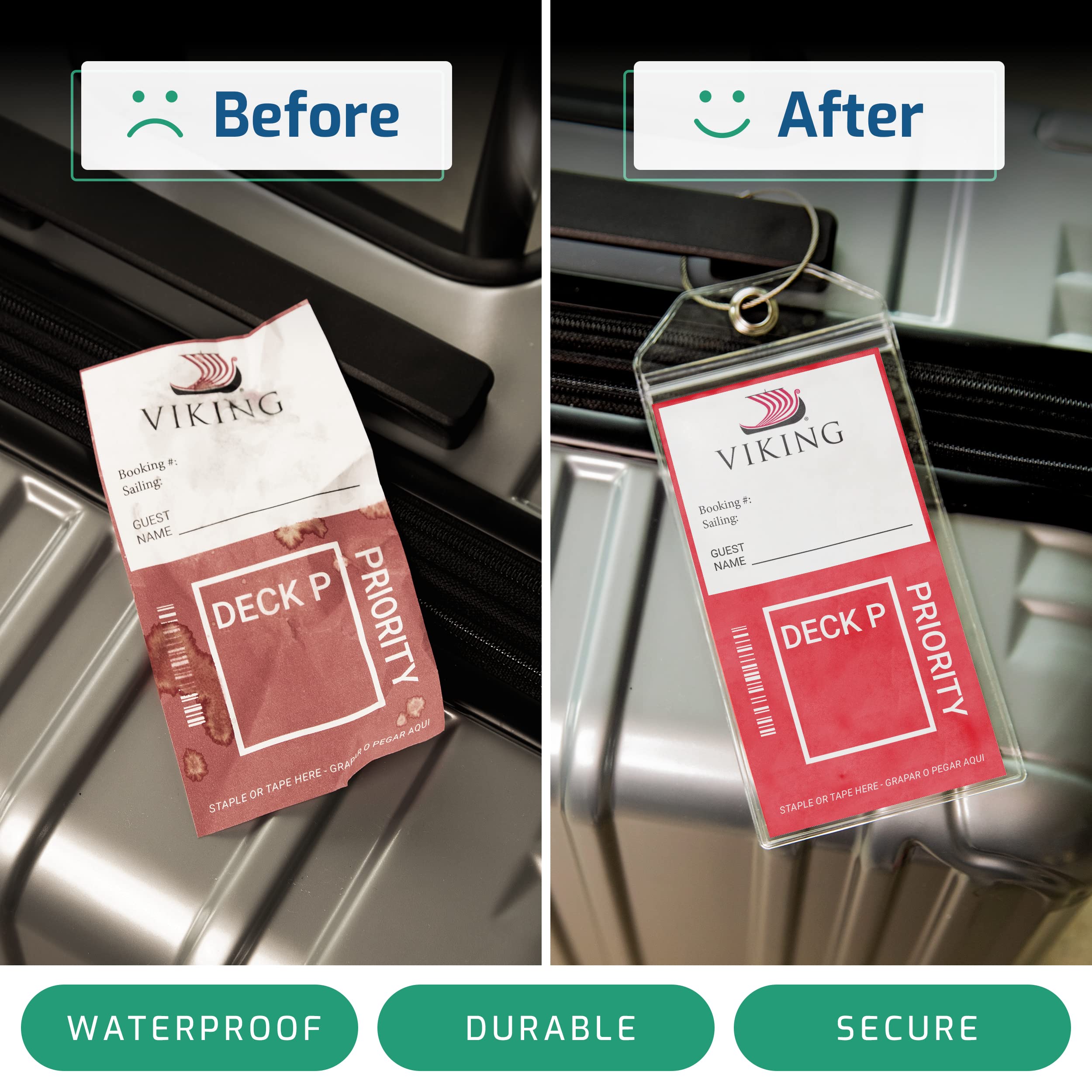 Highwind Cruise Luggage Tags for Suitcases - 8 Pack with 4 ID Holders | Waterproof Durable Travel Tags Compatible with Celebrity Cruise, Royal Caribbean & More | Perfect for Cruise Vacations, Business Trips & Family Travel