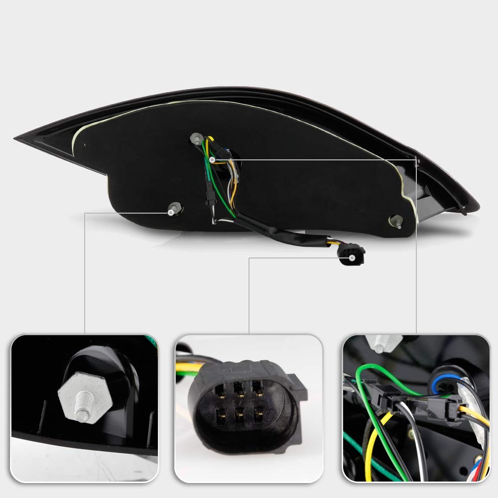ACANII Black Housing Full LED Sequential Tail Lights for 2009-2012 Porsche Cayman & Boxster 987.2 (718 Style) - Enhanced Visibility & Modern Look for Night Driving & Car Shows