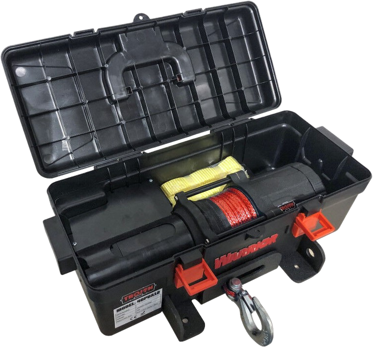 DK2 40PUA12 4000 lbs Capacity Electric Winch with Synthetic Rope - Heavy Duty Off-Road Recovery, Towing, and Truck Winching for Jeep, ATV, UTV, and 4x4 Vehicles