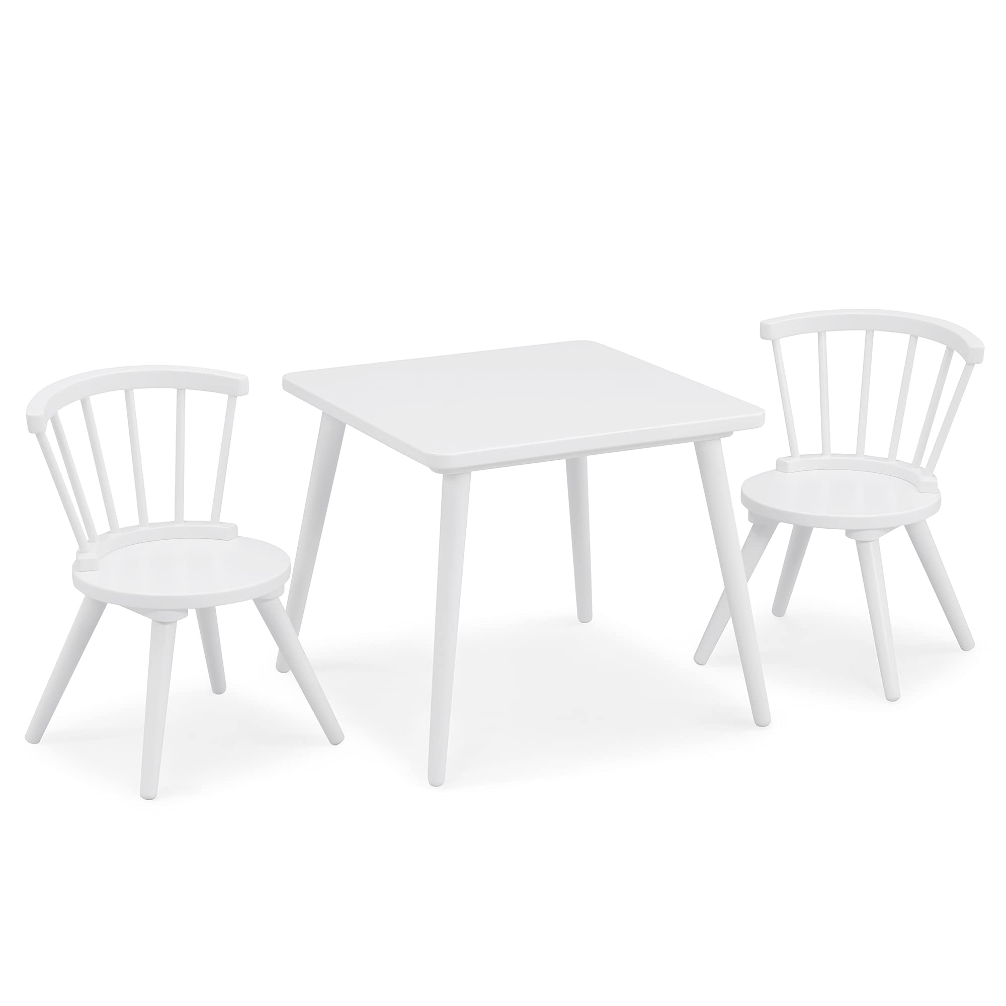 Delta Children Windsor 2-Piece Chair Set in Bianca White - Perfect for Kids Bedroom, Playroom, and Nursery Furniture