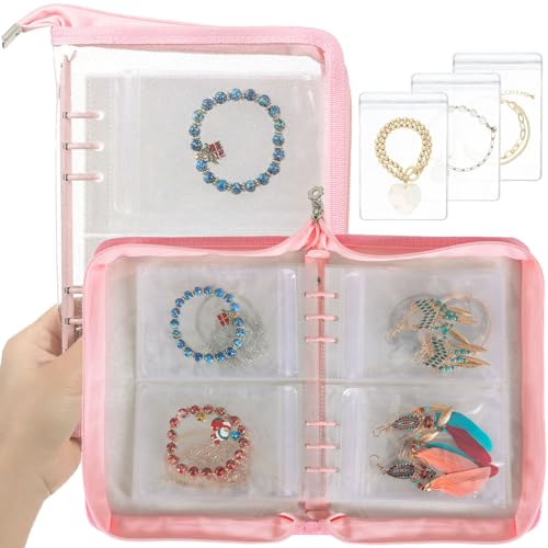 Pink, 48-Piece Clear Bracelets Bags