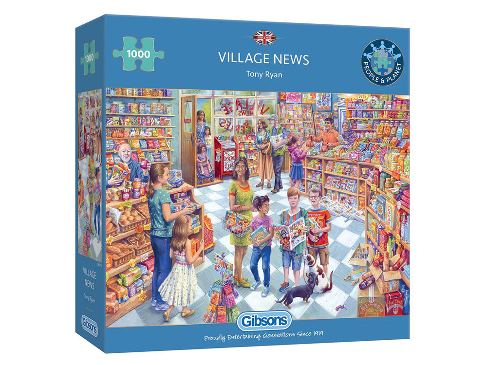 Gibsons 1000 Piece Jigsaw Puzzle - Charming Village News Scene | Perfect for Family Game Night, Stress Relief & Home Decor