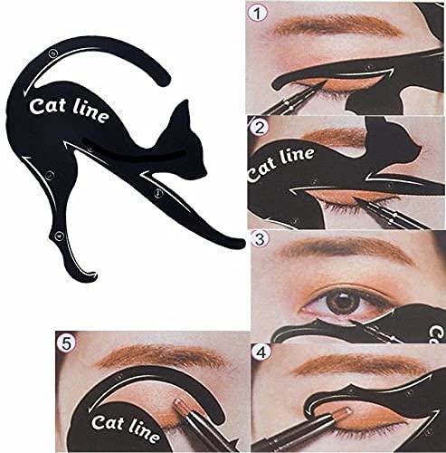 Garden Of Arts 2-Piece Cat Eye Makeup Stencil Set - Reusable Cat-Shaped Eyeliner Template Kit for Perfect Winged Eyeliner | Great for Halloween, Cosplay, and Everyday Glam Makeup Looks