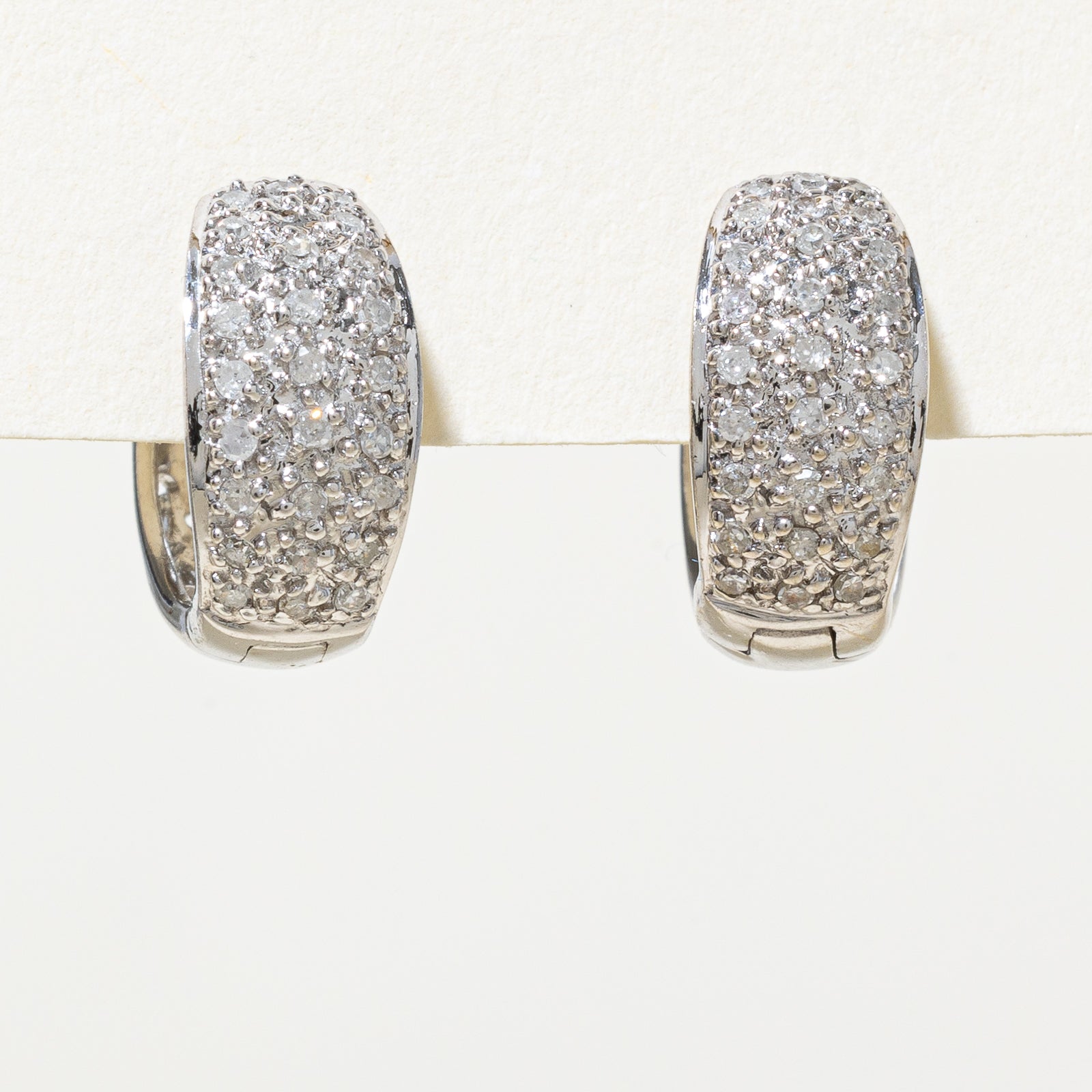 10K Gold Diamond Cluster Huggie Earrings for Women | 0.27ctw Sparkling Stud Hoops | Perfect for Everyday Wear, Date Nights & Special Occasions