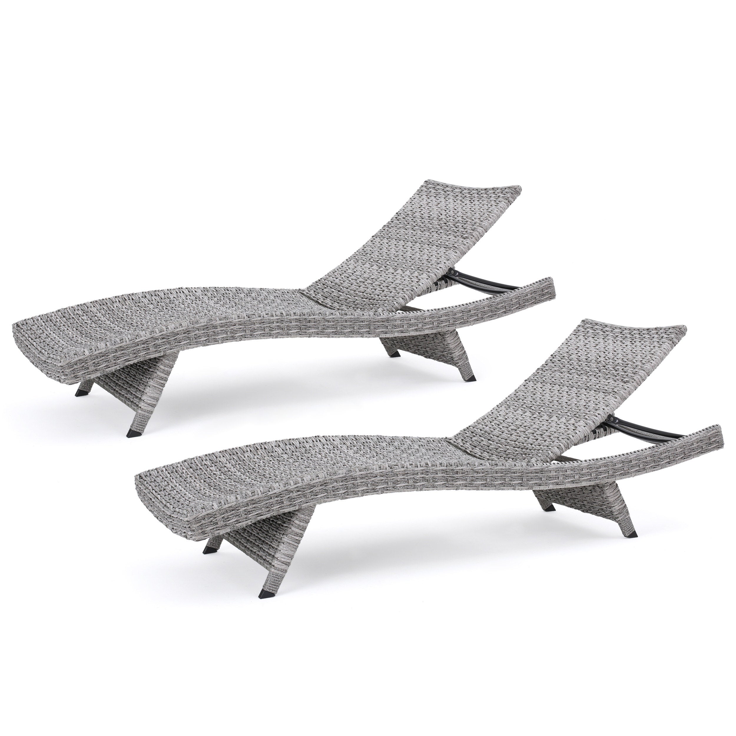 CRETE WICKER CHAISE LOUNGE - Outdoor Patio Furniture, All-Weather Rattan Chaise Lounge Chair for Poolside, Beach, Garden Relaxation