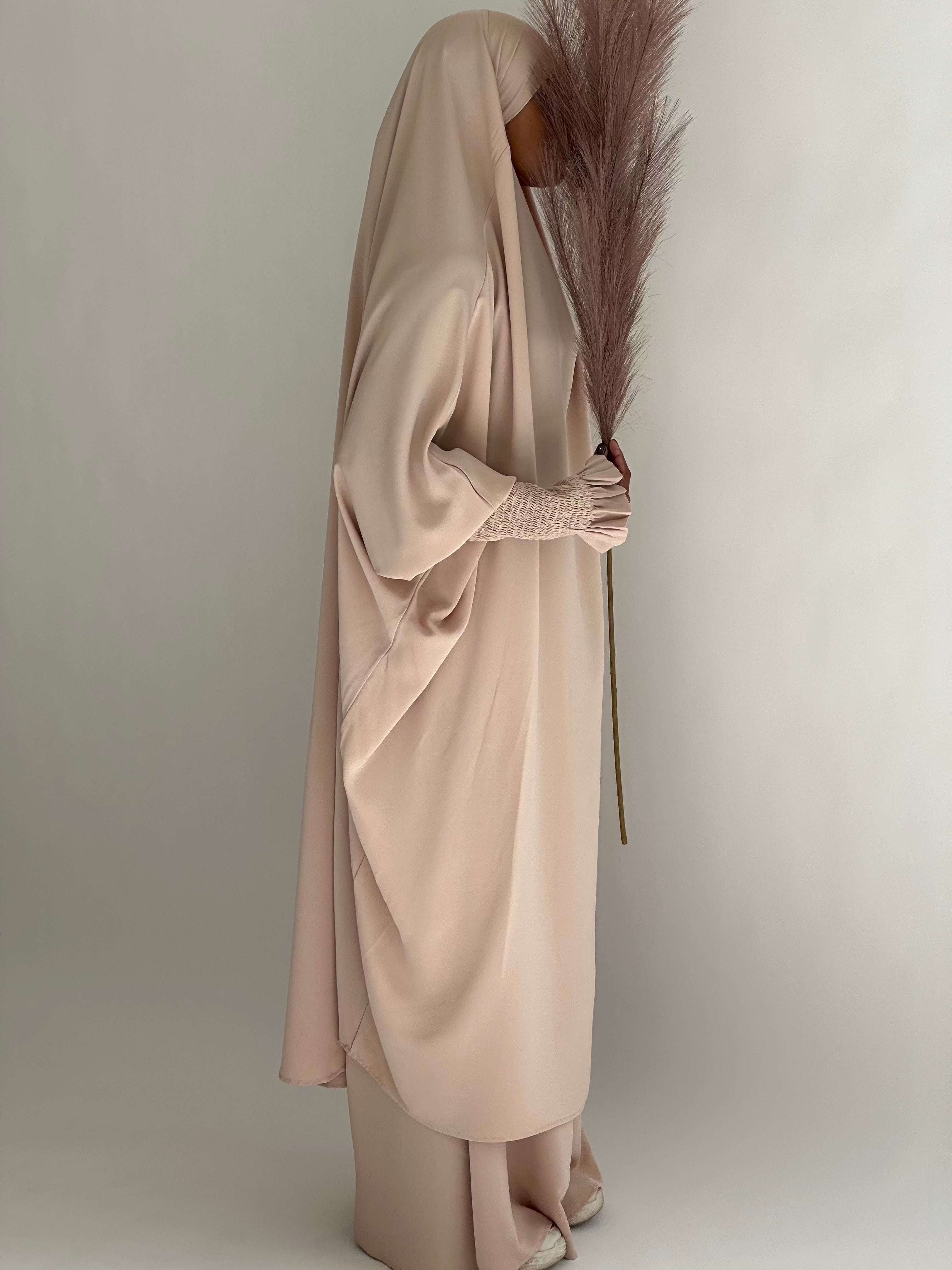 Premium 2-Piece Medina Jilbab in Cream - Modest Muslim Prayer Dress for Women, Perfect for Daily Wear & Islamic Occasions