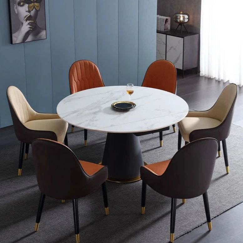Frederica II Sintered Stone Extendable Dining Table - Modern Expandable Kitchen Table for 6-10 People - Perfect for Family Gatherings & Dinner Parties