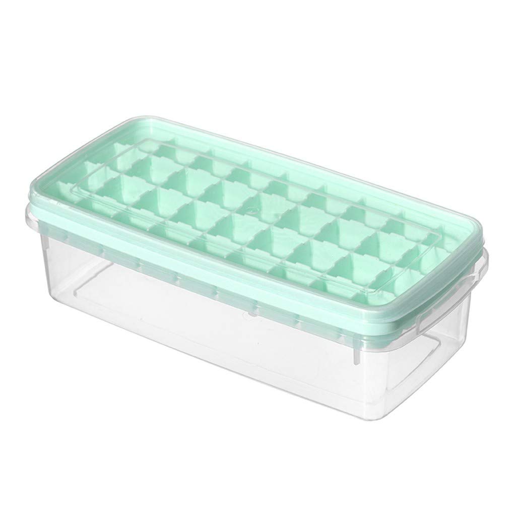 Zerlibeaful Silicone Ice Cube Tray with Lid - Reusable Ice Maker Mold for Kitchen, Bar & Dining - Perfect for Cocktails, Beverages & DIY Ice Cubes (Blue, One Size)