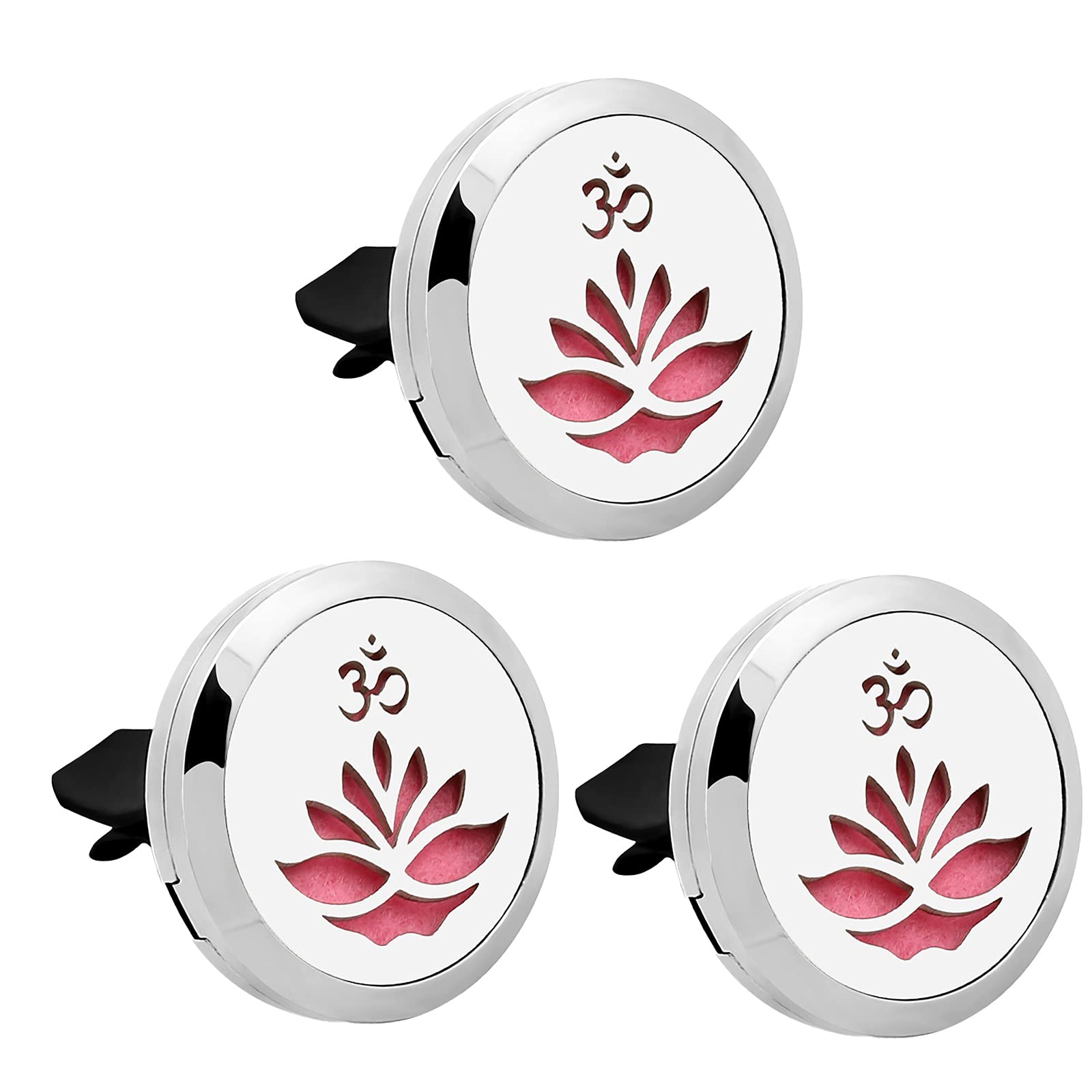 3 PCS Silver Car Air Freshener Clips - Solid Perfume Aromatherapy Vent Outlet Diffusers for Car, Home & Office - Long Lasting Fragrance for Fresh & Relaxing Ride