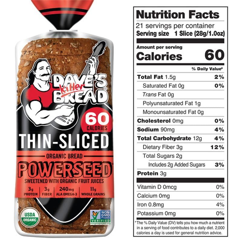 Organic Powerseed Thins by Dave's Killer Bread - USDA Organic, Non-GMO, 20.5 oz (Pack of 2) | Healthy Snack for Breakfast, Lunch, or On-the-Go